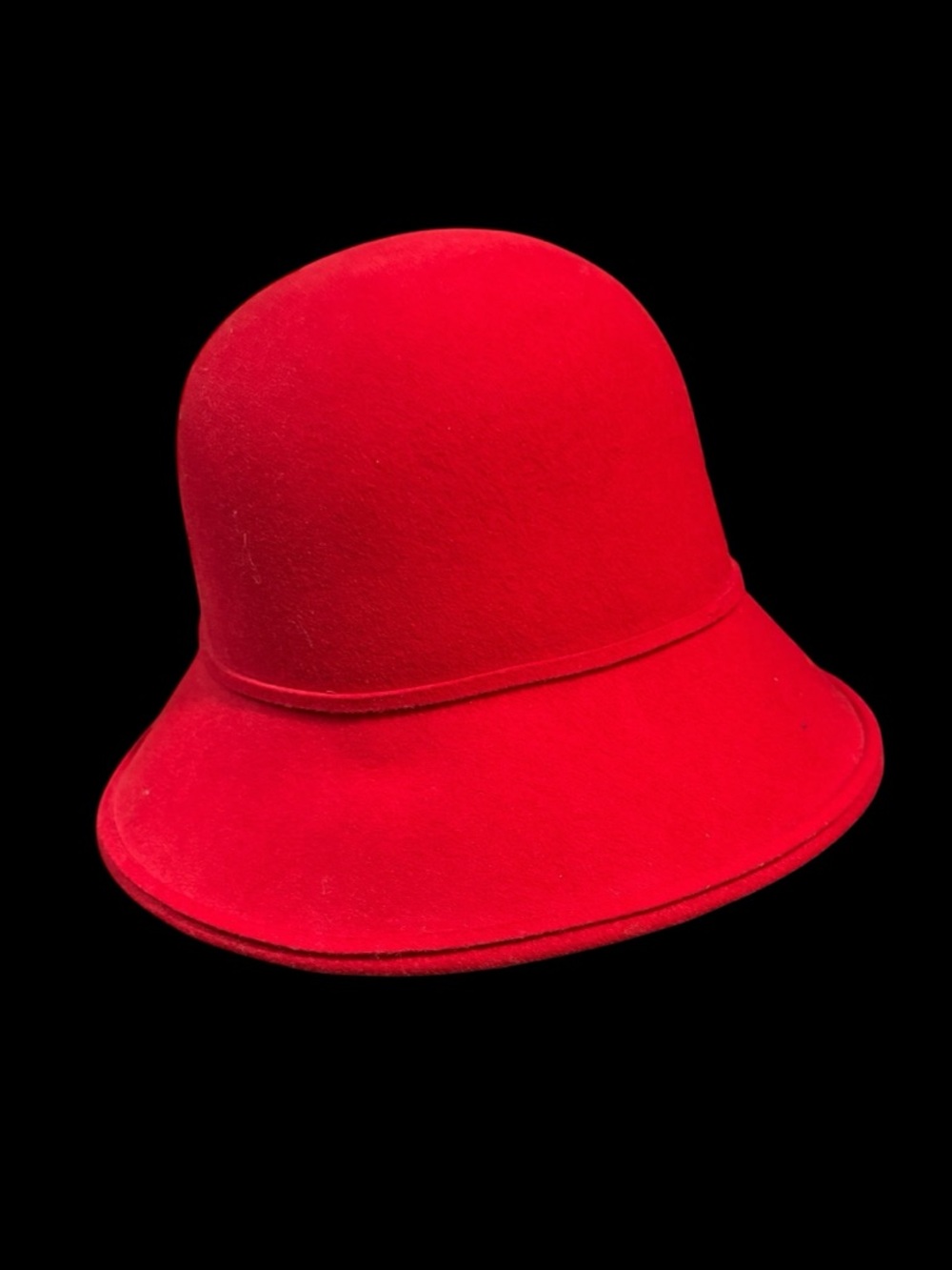 Vintage Scala Red Wool Cloche Hat